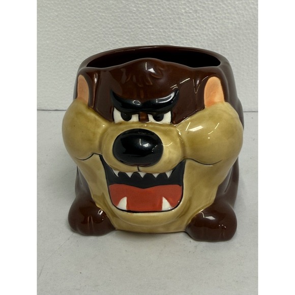 Applause Other - Tasmanian Devil Taz 1989 Vintage 3D Ceramic Applause Mug Brown 660006